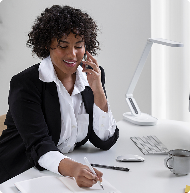 Professional discussing CV update